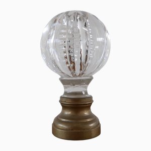 Antique French Glass and Brass Boule Descalier