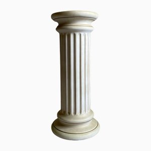 Zócalo de columna neoclásico de cerámica estriada, Gran Bretaña, años 80