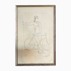 Maurice Barraud, L'acrobate au vélocipède, 1920er, Zeichnung auf Papier