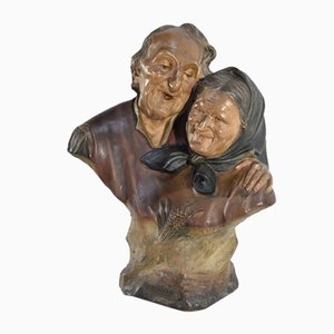 E.Ceccarelli, Les Noces d’Or, Late 1800s, Terracotta Sculpture