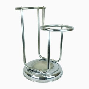 Art Deco Umbrella Stand in Chrome-Plated Metal, 1930s