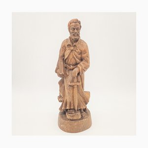 Figure de Saint-Boniface en Bois Sculpté, années 50-60