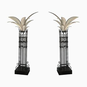Palm Floor Lamps, Set of 2