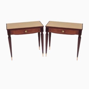 Vintage Beech and Ebonized Walnut Nightstands attributed to Paolo Buffa, Italy, 1950s, Set of 2