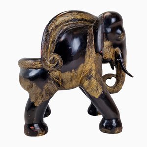 Sedia a forma di elefante asiatico in legno, inizio XX secolo