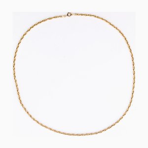 Collar francés de cadena de malla Jaseron de oro amarillo de 18 kt, siglo XX