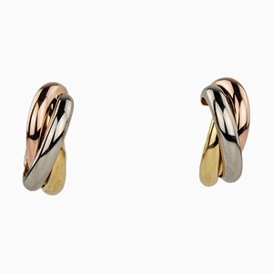 Tricolor Weave Gold Earrings from Cartier, 2000s