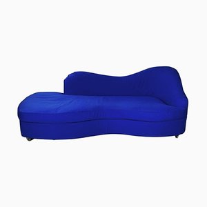 Modern Italian Rounded Sofa in Electric Blue Fabric by Maison Gilardino, 1990s