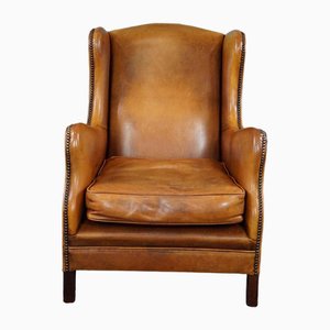 Fauteuil Vintage en Cuir Marron