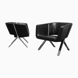 8080 Armchair in Black Leather