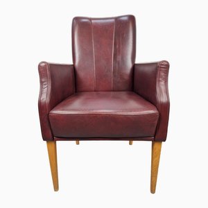 English Art Deco Style Leather Chair, 1980s
