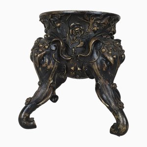 Pied en Bronze à Têtes d'Éléphant, 19ème Siècle