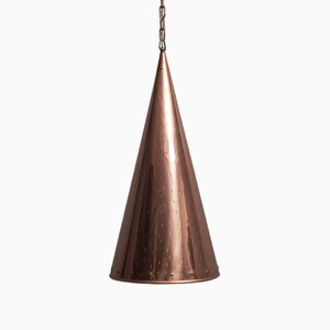 Hammered Copper Cone Pendant Lamp by E.S Horn Aalestrup, Denmark, 1950s