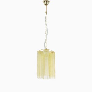 Tronchi Glass Chandelier in Chamomile Yellow, Italy, 1990s