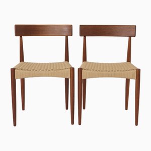 Teak Chairs by Arne Hovmand Olsen for Mogens Kold, Denmark, 1960s, Set of 2