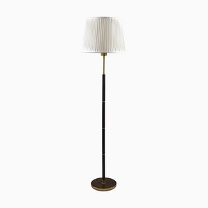 Swedish Brass and Wood Floor Lamp attributed to Boréns, 1960s