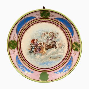 Piatto in porcellana con decorazione N Crown Capodimonte, XIX secolo