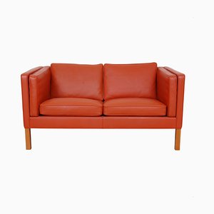 Two Seater Sofa in Cognac Leather by Børge Mogensen for Fredericia
