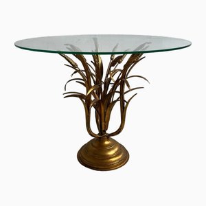 Round Wheatsheaf Coffee Table in Brass and Glass