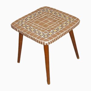 Flower Stool with Terracotta and Pastel Mosaic, 1950s