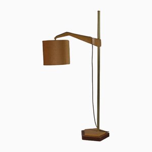 Floor Lamp in Wood, Brass and Fabric by Rudolf Dörfler, 1960s