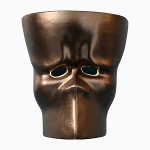 Masque Vénitien Noir en Céramique ABC, Bassano, 1970s