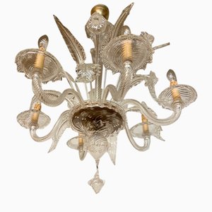 Lampadario Barrochi grande in vetro di Murano artistico di Barovier & Toso, Venezia, anni '40