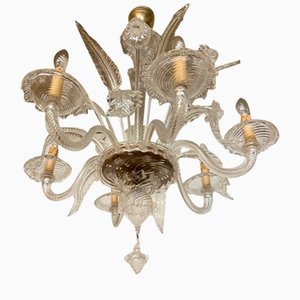 Lámpara de araña Barrochi veneciana grande de cristal de Murano de Barovier & Toso, años 40