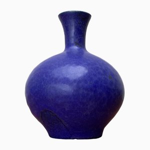 Mid-Century Blue Minimalist Vase