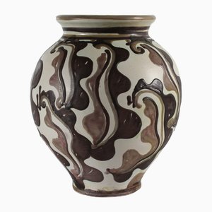 Grand Vase en Céramique avec Motif Abstrait par Herman A. Kähler, 1920s