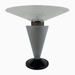 Lámpara de mesa posmoderna italiana de cristal de Murano al estilo de Umberto Riva, años 80