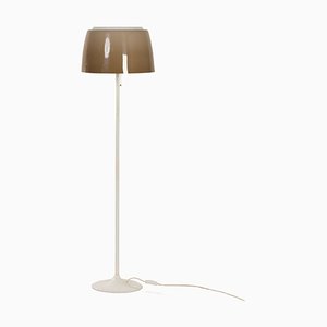 Lampadaire Mid-Century avec Abat-jours en Plastique Marron et Base Tulipe, 1970s