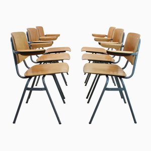 Stackable Plywood 305 Chairs by Kho Liang Ie & J. Ruigrok, 1950s, Set of 6