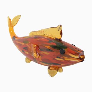 Poisson Vintage en Verre de Glasswork Novy Bor, 1970s