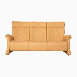 Drei-Sitzer Sofa aus cremefarbenem Leder von Himolla