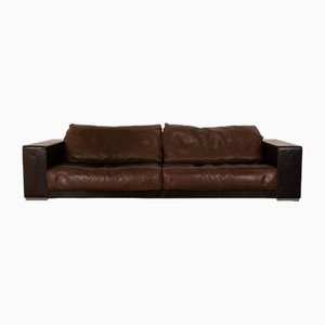 Budapest Four-Seater Sofa in Brown Leather from Baxter