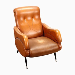 Vintage Italian Armchairs in Leatherette, 1960s