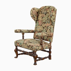 Vintage Tapestry Wingback Armchair, 1920s