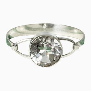Modernist Silver and Rock Crystal Bracelet from Erik Granit