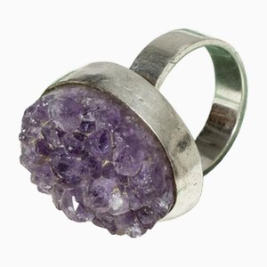 Silver and Amethyst Ring by Helge Narsakka, 1969