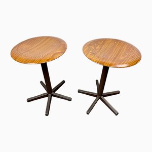 Curved Pagwood School Stools from Marko Kwartet, Set of 2