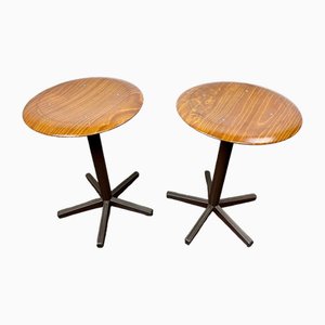 Tabourets Arrondis en Pagwood de Marko Kwartet, Set de 2