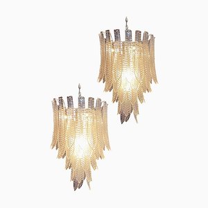 Large Italian Murano Glass Chandeliers, 1990s, Set of 2