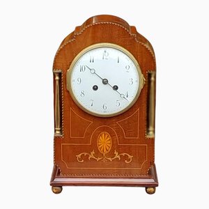 Early 20th Century Mahogany and Boxwood Inlaid Mantel Clock