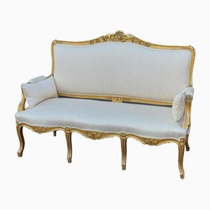 Französisches Vergoldetes Sofa, Ende 19. Jh., 1890er