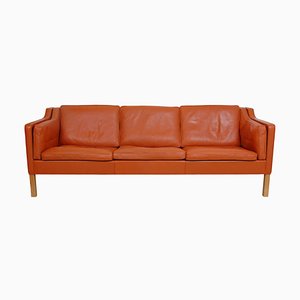 Model 2213 3-Seater Sofa in Cognac Leather by Børge Mogensen for Fredericia, 1990s
