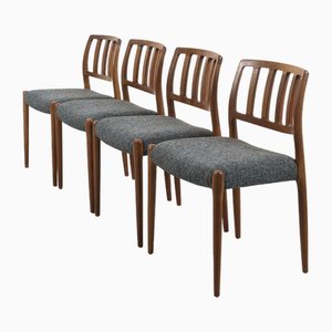 Chaises Modèle 83 par Niels Møller, Set de 4