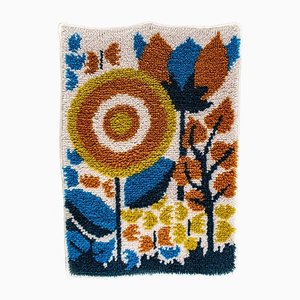 Small Rug with Blue Flower