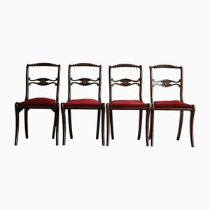 Chaises de Salle à Manger Début 19ème Siècle en Palissandre, Set de 4