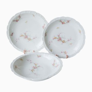 Limoges Porcelain Plates by J. Pouyat, 1910s, Set of 3